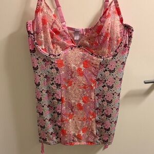 Savage X Fenty Pink and Red Lace Bralette